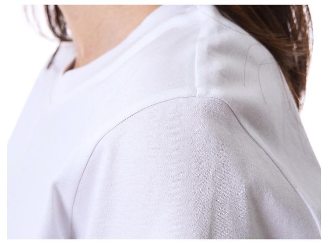Moncler T-Shirt für Damen mit rosa Gummi-Logo-Patch - Ansicht 23