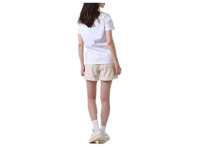 Moncler T-Shirt für Damen mit rosa Gummi-Logo-Patch - Ansicht 9