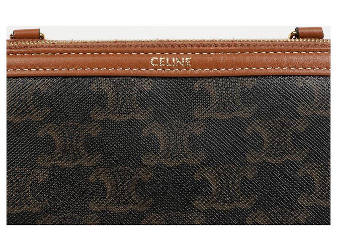 Céline Clutch con catena Triumph Canvas Calfskin - vista 3