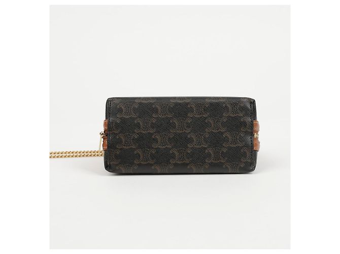 Céline Clutch con catena Triumph Canvas Calfskin - vista 6