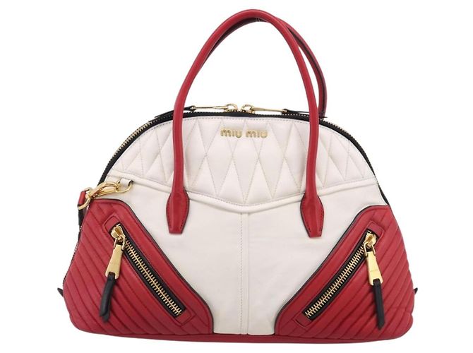 Miu Miu Hand Bag Leather 2way Red Gold Auth 210504V - Jerrillo - vista 13