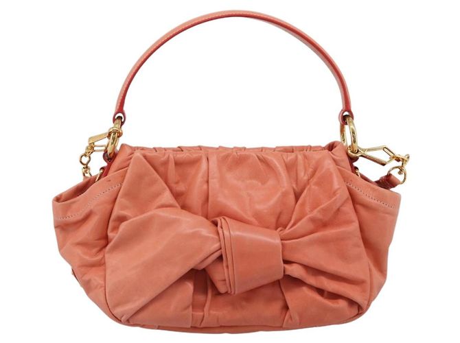 PRADA Hand Bag Leather 2way Pink Gold Tone Auth ep16936V - Jerrillo - vista 13