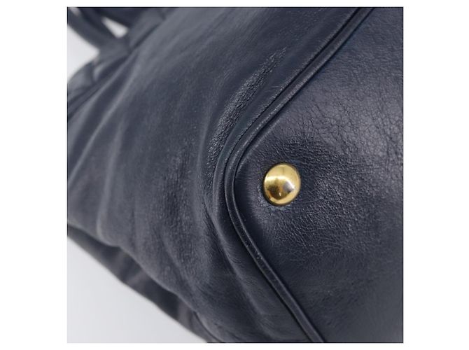 Miu Miu Hand Bag Vitellolux 2way Navy Gold Auth 210235A - Jerrillo - vista 13