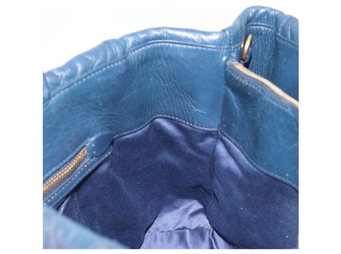 Miu Miu Hand Bag Vitellolux 2way Navy Gold Auth 210235A - Jerrillo - vista 19