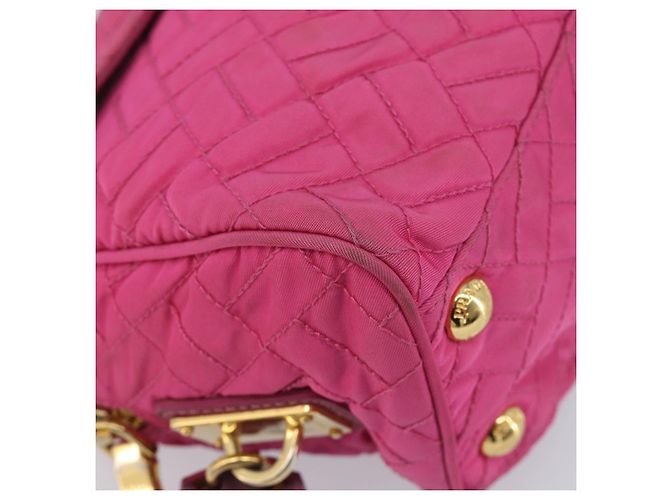 PRADA Chain Shoulder Bag Nylon Pink Gold Auth 210244 - Jerrillo - vista 15