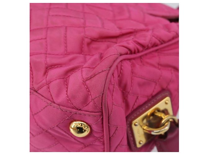 PRADA Chain Shoulder Bag Nylon Pink Gold Auth 210244 - Jerrillo - vista 16