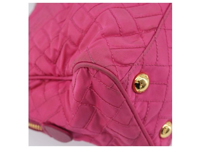 PRADA Chain Shoulder Bag Nylon Pink Gold Auth 210244 - Jerrillo - vista 17