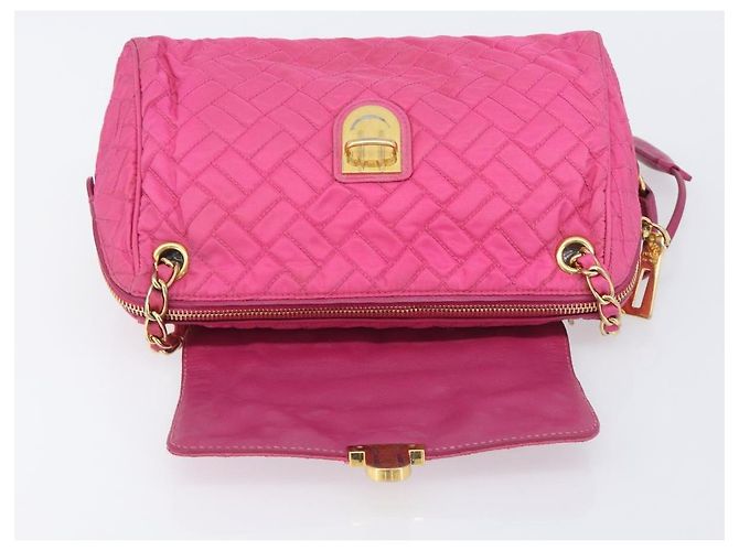 PRADA Chain Shoulder Bag Nylon Pink Gold Auth 210244 - Jerrillo - vista 19
