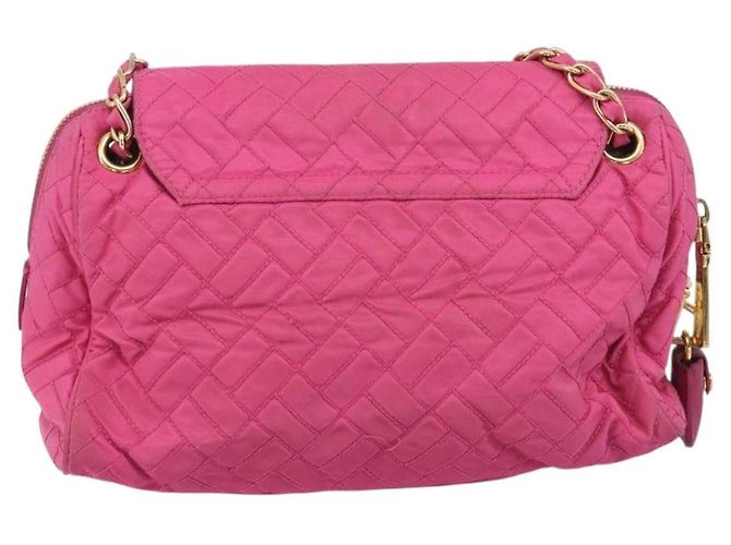 PRADA Chain Shoulder Bag Nylon Pink Gold Auth 210244 - Jerrillo - vista 2