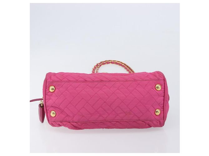 PRADA Chain Shoulder Bag Nylon Pink Gold Auth 210244 - Jerrillo - vista 5