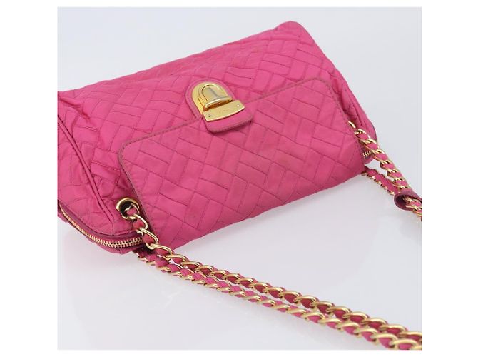 PRADA Chain Shoulder Bag Nylon Pink Gold Auth 210244 - Jerrillo - vista 6