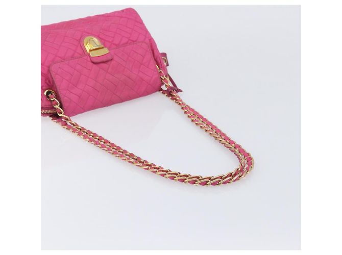 PRADA Chain Shoulder Bag Nylon Pink Gold Auth 210244 - Jerrillo - vista 7