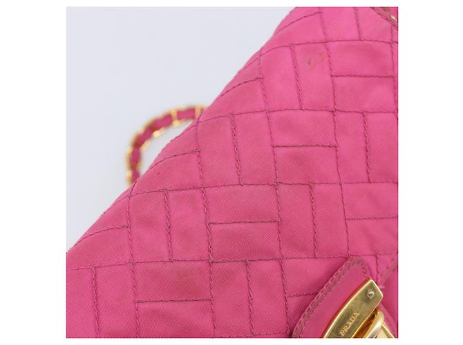 PRADA Chain Shoulder Bag Nylon Pink Gold Auth 210244 - Jerrillo - vista 9