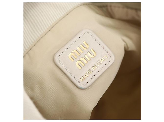 Miu Miu Purse Hand Bag Canvas Ivory Gold Auth 210220A - Jerrillo - vista 11