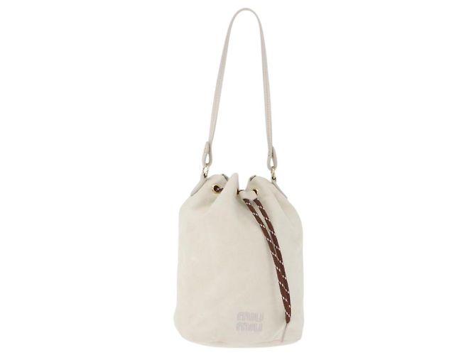 Miu Miu Purse Hand Bag Canvas Ivory Gold Auth 210220A - Jerrillo - vista 13