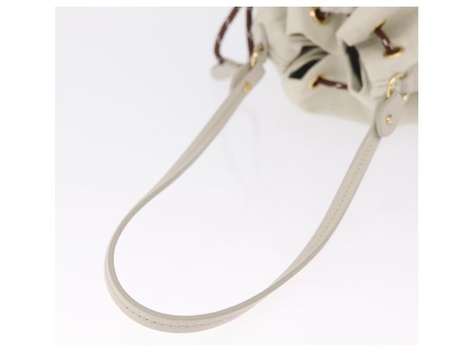Miu Miu Purse Hand Bag Canvas Ivory Gold Auth 210220A - Jerrillo - vista 8