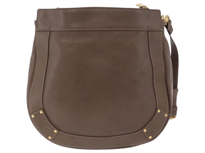 Chloé Chloe Eden Shoulder Bag Leather Gray Gold Auth fm5505 - Jerrillo - vista 3