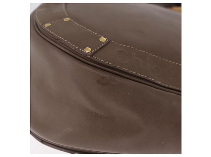 Chloé Chloe Eden Shoulder Bag Leather Gray Gold Auth fm5505 - Jerrillo - vista 5