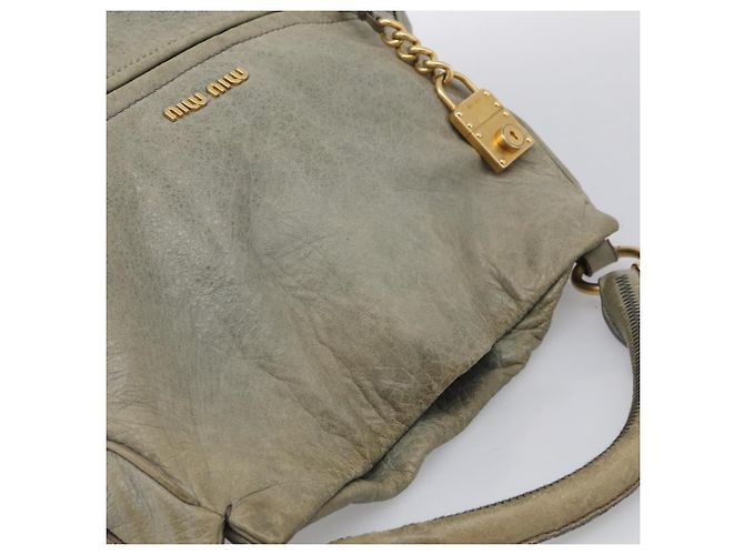 Miu Miu Shoulder Bag Vitellolux 2way Light Blue Gold Auth 210007A - Jerrillo - vista 6