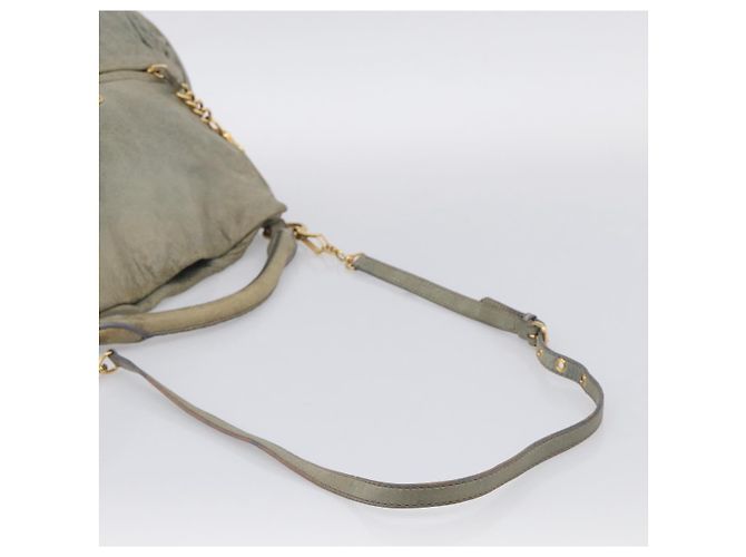 Miu Miu Shoulder Bag Vitellolux 2way Light Blue Gold Auth 210007A - Jerrillo - vista 9