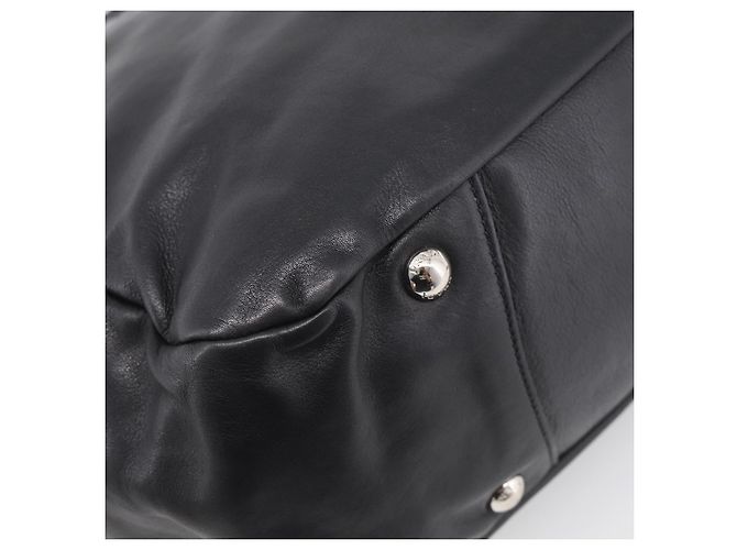 PRADA Shoulder Bag Leather Black Silver Auth 208520V - Jerrillo - vista 14