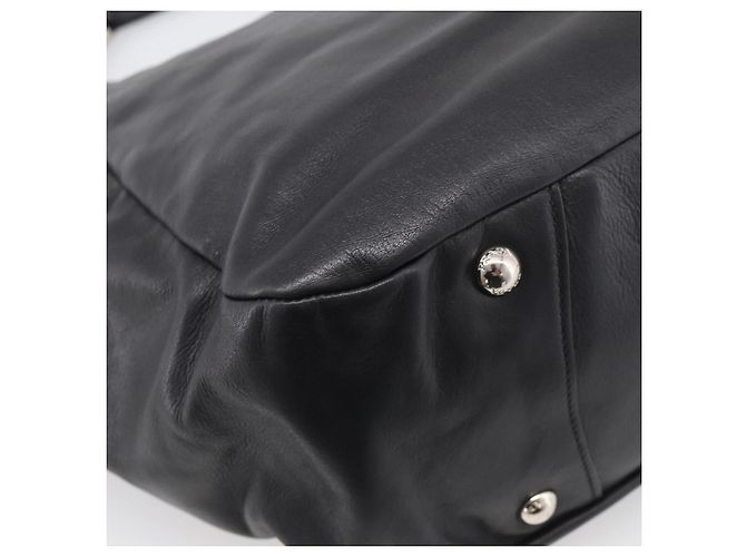 PRADA Shoulder Bag Leather Black Silver Auth 208520V - Jerrillo - vista 16