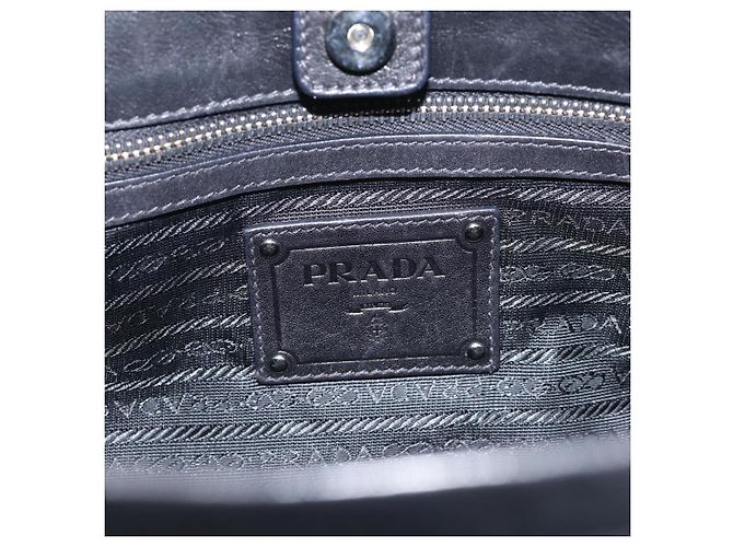 PRADA Shoulder Bag Leather Black Silver Auth 208520V - Jerrillo - vista 19