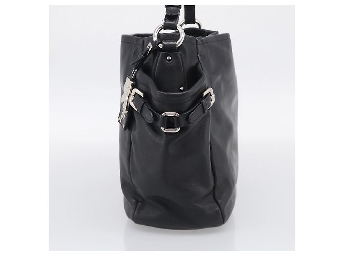 PRADA Shoulder Bag Leather Black Silver Auth 208520V - Jerrillo - vista 4