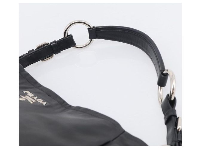 PRADA Shoulder Bag Leather Black Silver Auth 208520V - Jerrillo - vista 8