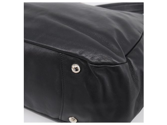 PRADA Shoulder Bag Leather Black Silver Auth 208520V - Jerrillo - vista 9