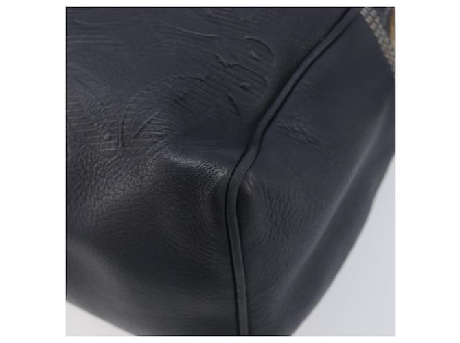 LOEWE Anagram Shoulder Bag Leather Navy Gold Auth 211867A - Jerrillo - vista 14