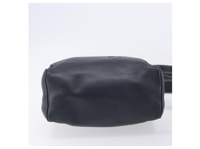 LOEWE Anagram Shoulder Bag Leather Navy Gold Auth 211867A - Jerrillo - vista 5