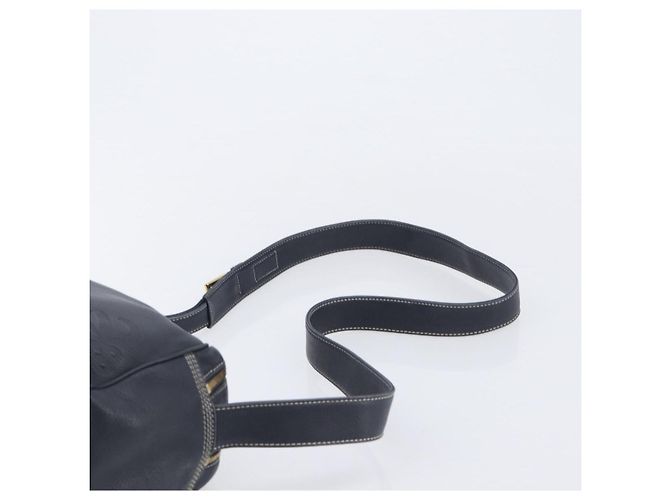 LOEWE Anagram Shoulder Bag Leather Navy Gold Auth 211867A - Jerrillo - vista 8