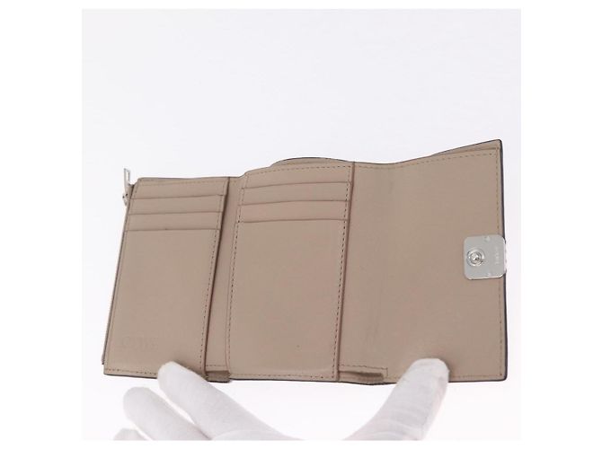 LOEWE Bifold Wallet Leather Beige Silver Auth 212160M - Jerrillo - vista 10