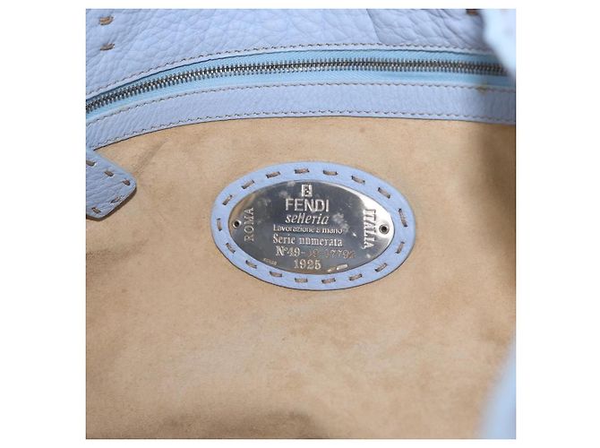 FENDI Celeria Tote Bag Leather Light Blue Silver 8BH088 Auth BA16789 - Jerrillo - vista 12