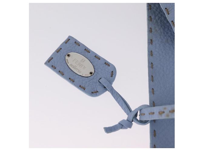 FENDI Celeria Tote Bag Leather Light Blue Silver 8BH088 Auth BA16789 - Jerrillo - vista 17