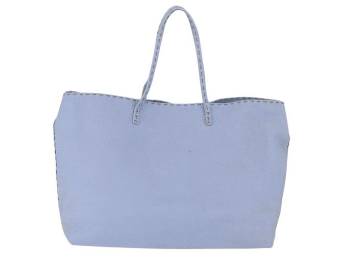 FENDI Celeria Tote Bag Leather Light Blue Silver 8BH088 Auth BA16789 - Jerrillo - vista 2