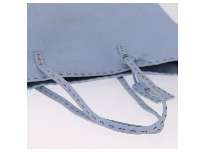 FENDI Celeria Tote Bag Leather Light Blue Silver 8BH088 Auth BA16789 - Jerrillo - vista 8