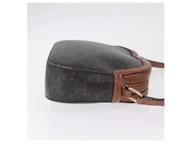 Céline CELINE Triomphe Shoulder Bag PVC Leather Black Gold Tone Auth BA16816 - Jerrillo - vista 3