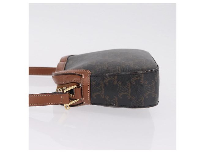 Céline CELINE Triomphe Shoulder Bag PVC Leather Black Gold Tone Auth BA16816 - Jerrillo - vista 4