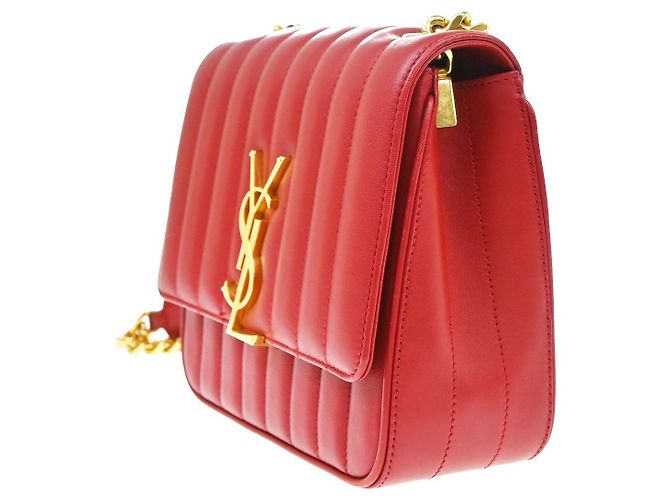 Autre Marque Saint Laurent Vicky Vertical Quilted Leather Medium - vista 3