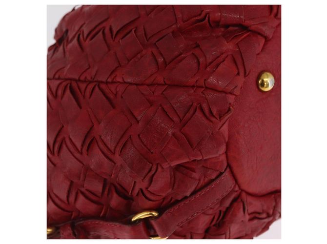 Miu Miu Hand Bag Leather Red Gold Auth 212947A - Jerrillo - vista 15