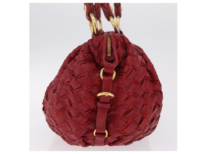 Miu Miu Hand Bag Leather Red Gold Auth 212947A - Jerrillo - vista 3
