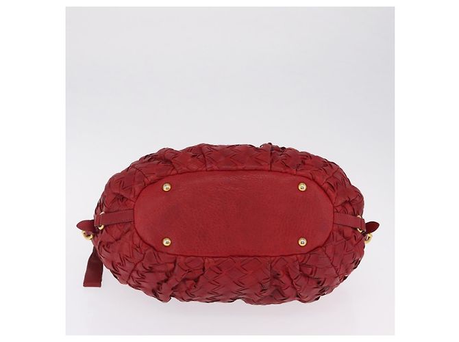 Miu Miu Hand Bag Leather Red Gold Auth 212947A - Jerrillo - vista 5