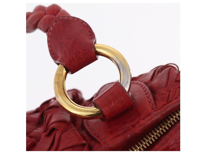 Miu Miu Hand Bag Leather Red Gold Auth 212947A - Jerrillo - vista 9
