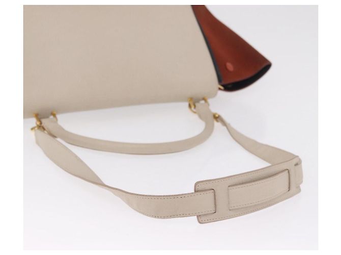 Trapèze Céline CELINE Trapeze Hand Bag Leather 2way Beige Gold Auth 213382A - Jerrillo - vista 10