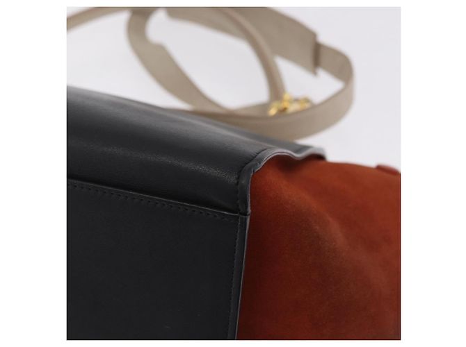 Trapèze Céline CELINE Trapeze Hand Bag Leather 2way Beige Gold Auth 213382A - Jerrillo - vista 19