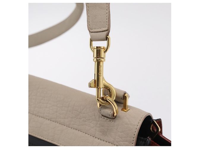 Trapèze Céline CELINE Trapeze Hand Bag Leather 2way Beige Gold Auth 213382A - Jerrillo - vista 20