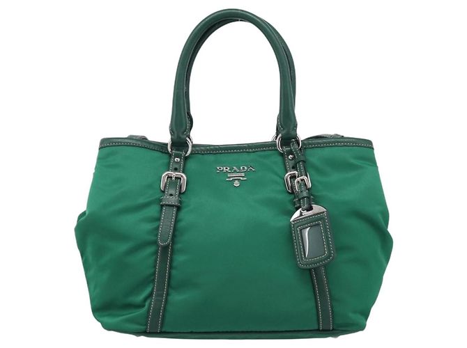 mala PRADA Nylon 2way Verde Prata Auth 210496M - Jerrillo - vista 13