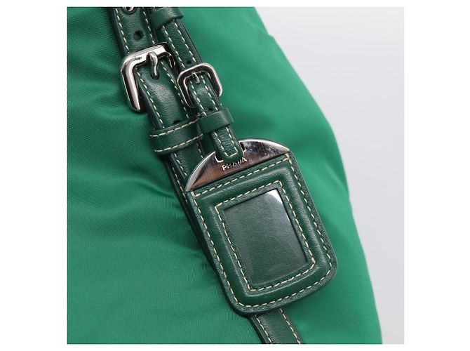 mala PRADA Nylon 2way Verde Prata Auth 210496M - Jerrillo - vista 19
